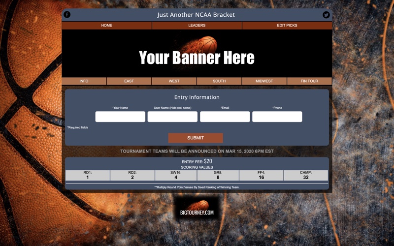 march into madness bracket site